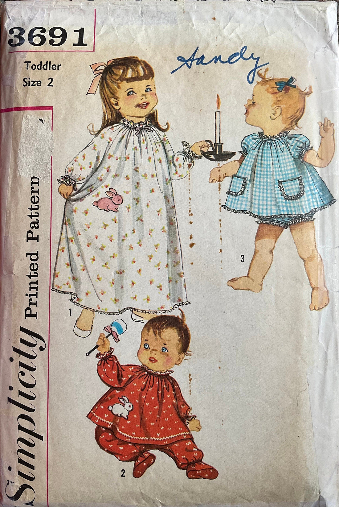 Simplicity 3691 Sewing Pattern (Vintage) CUT