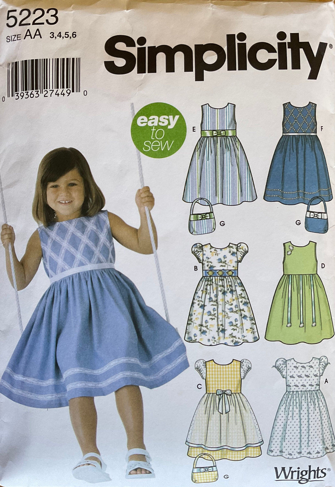 Simplicity 5223 Sewing Pattern (Vintage) CUT