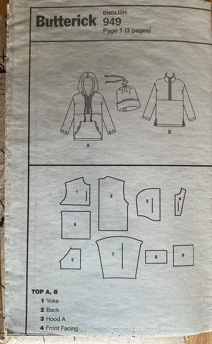Butterick 949 Sewing Pattern (Vintage) UNCUT