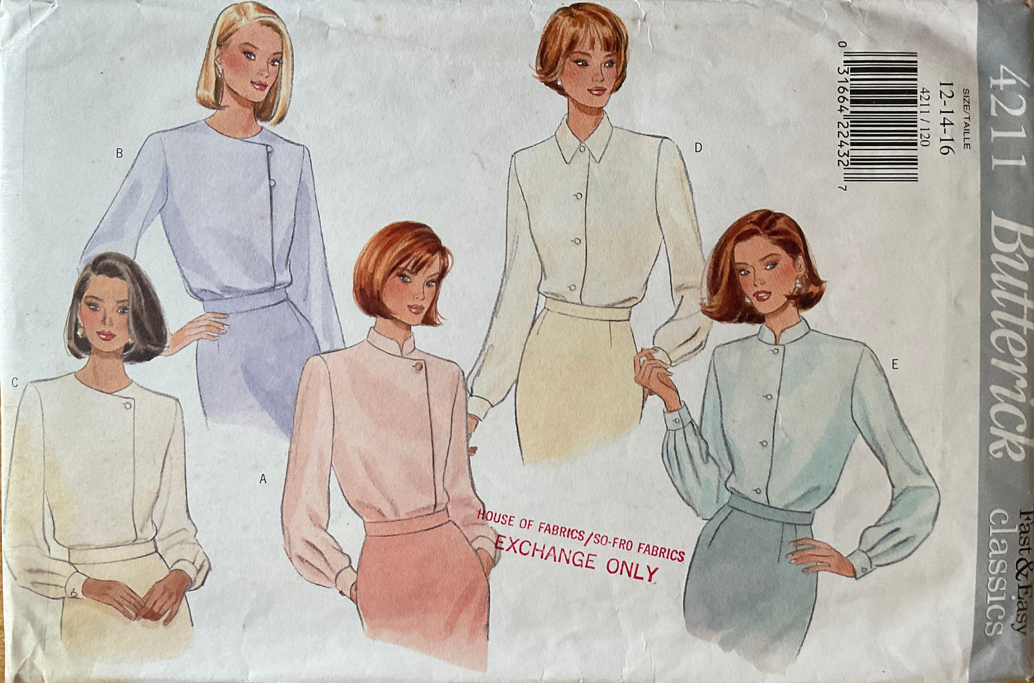 Butterick 4211 Sewing Pattern (Vintage) UNCUT