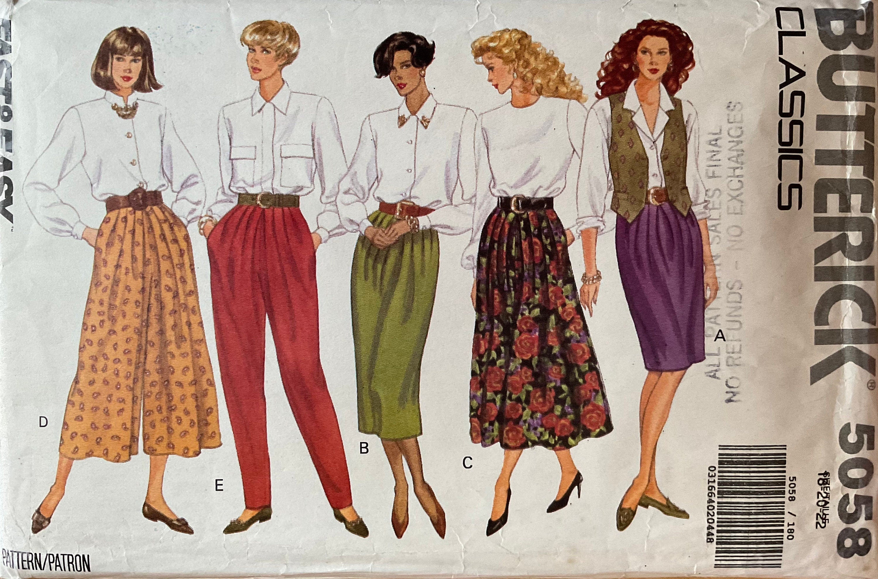 Butterick 5058 Sewing Pattern (Vintage) CUT