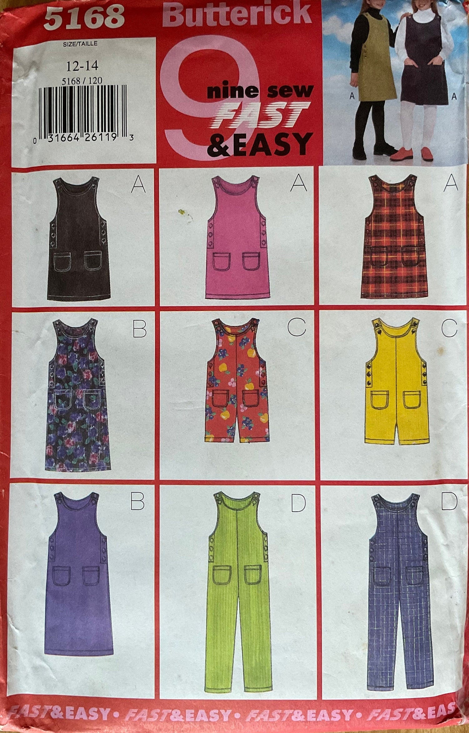 Butterick 5168 Sewing Pattern (Vintage) UNCUT