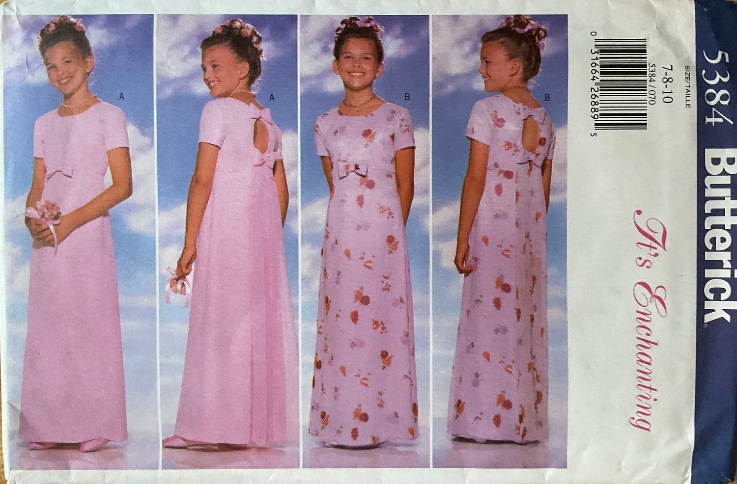 Butterick 5384 Sewing Pattern (Vintage) UNCUT