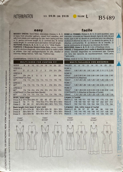 Butterick 5489 Sewing Pattern (Vintage) CUT