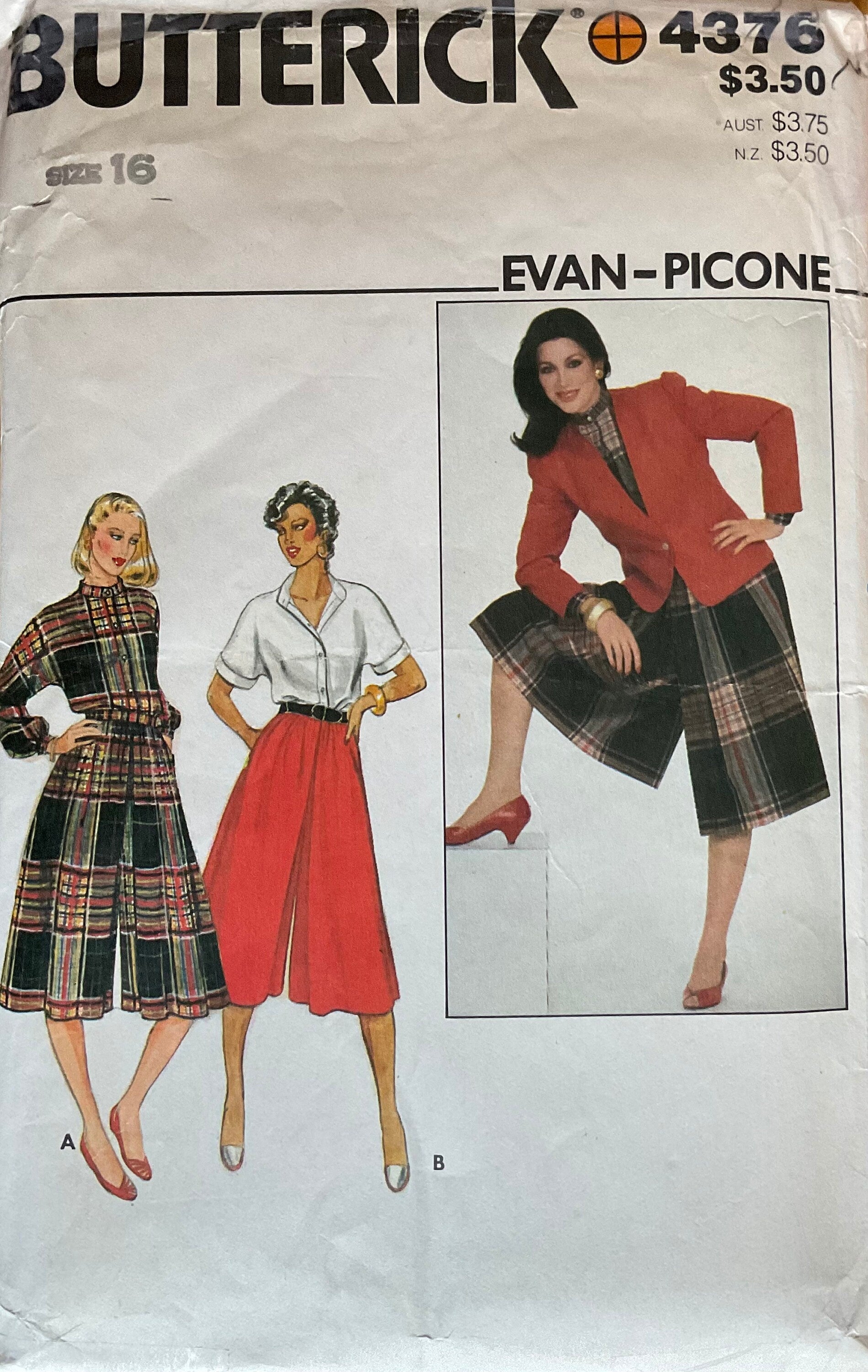 Butterick 4376 Sewing Pattern (Vintage) CUT