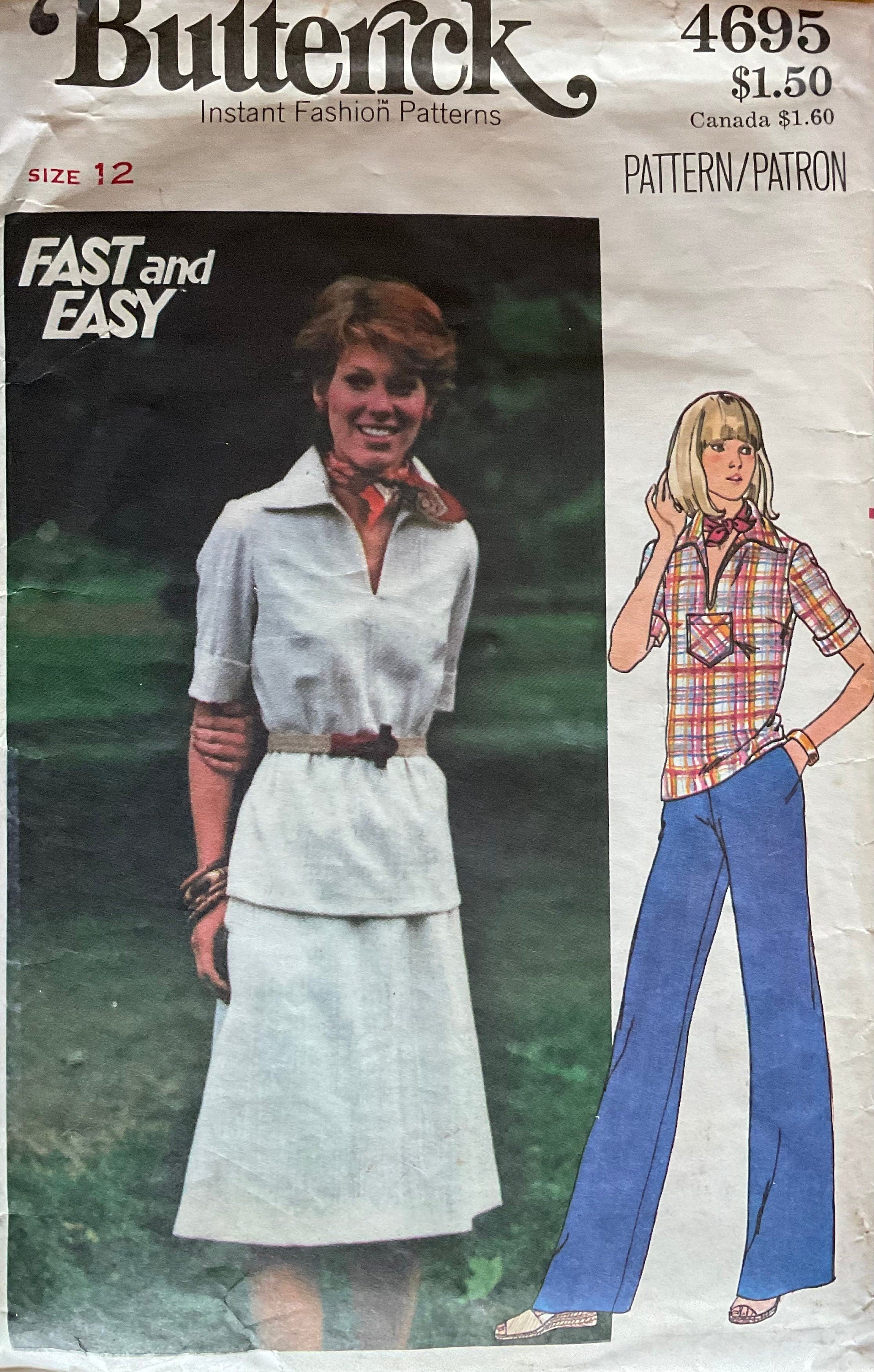 Butterick 4695 Sewing Pattern (Vintage) CUT