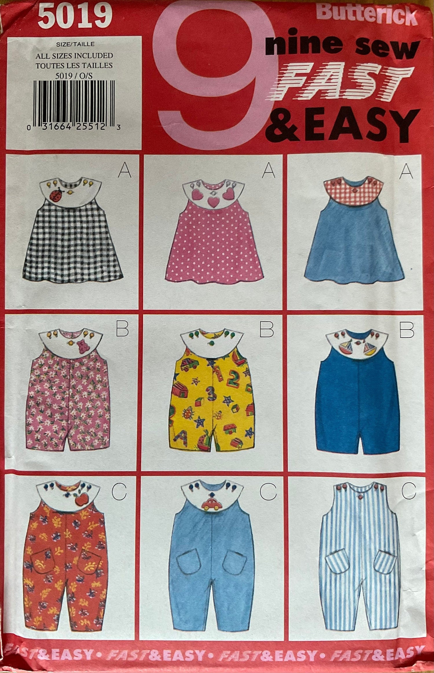 Butterick 5019 Sewing Pattern (Vintage) UNCUT
