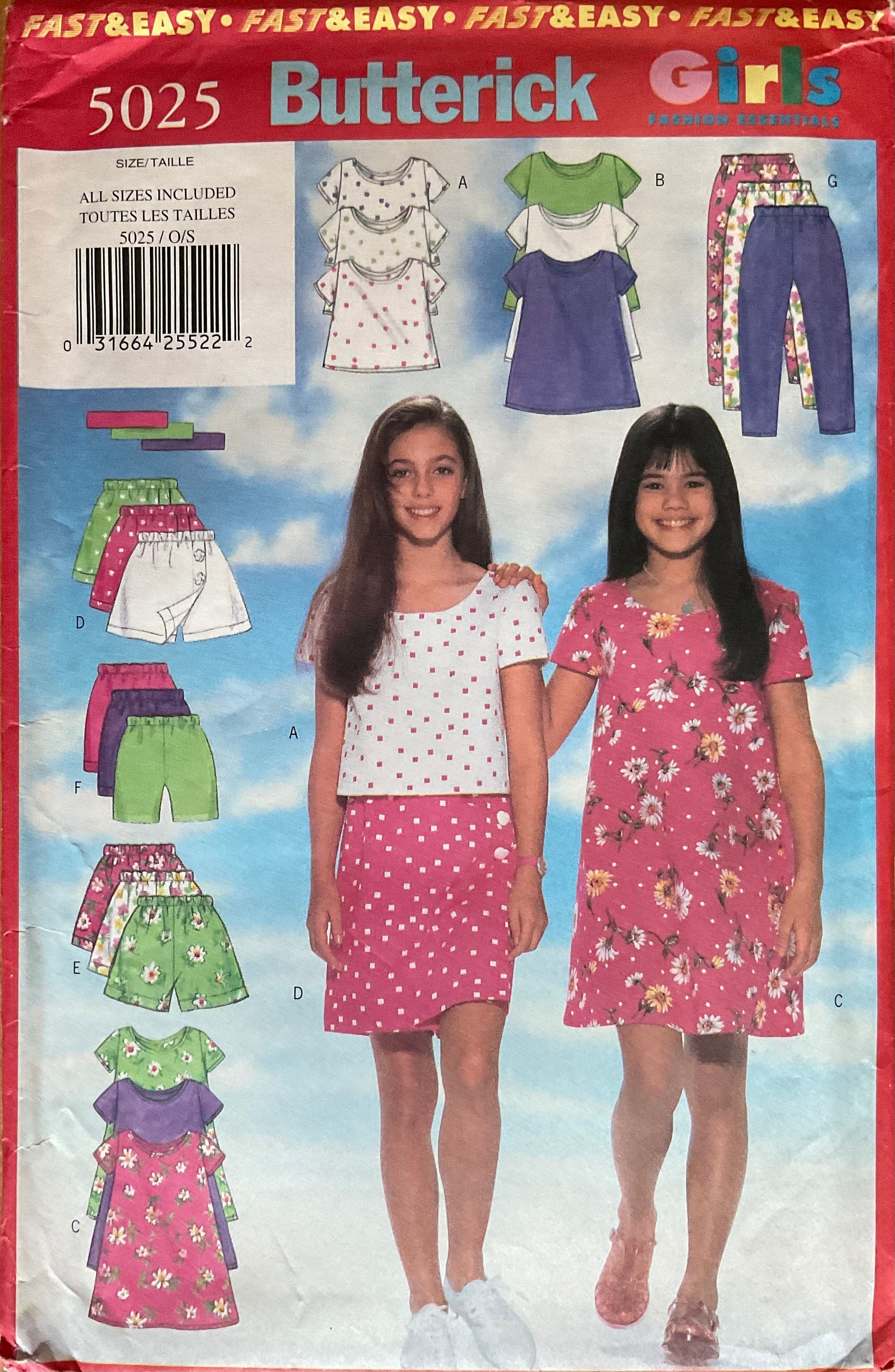 Butterick 5025 Sewing Pattern (Vintage) UNCUT