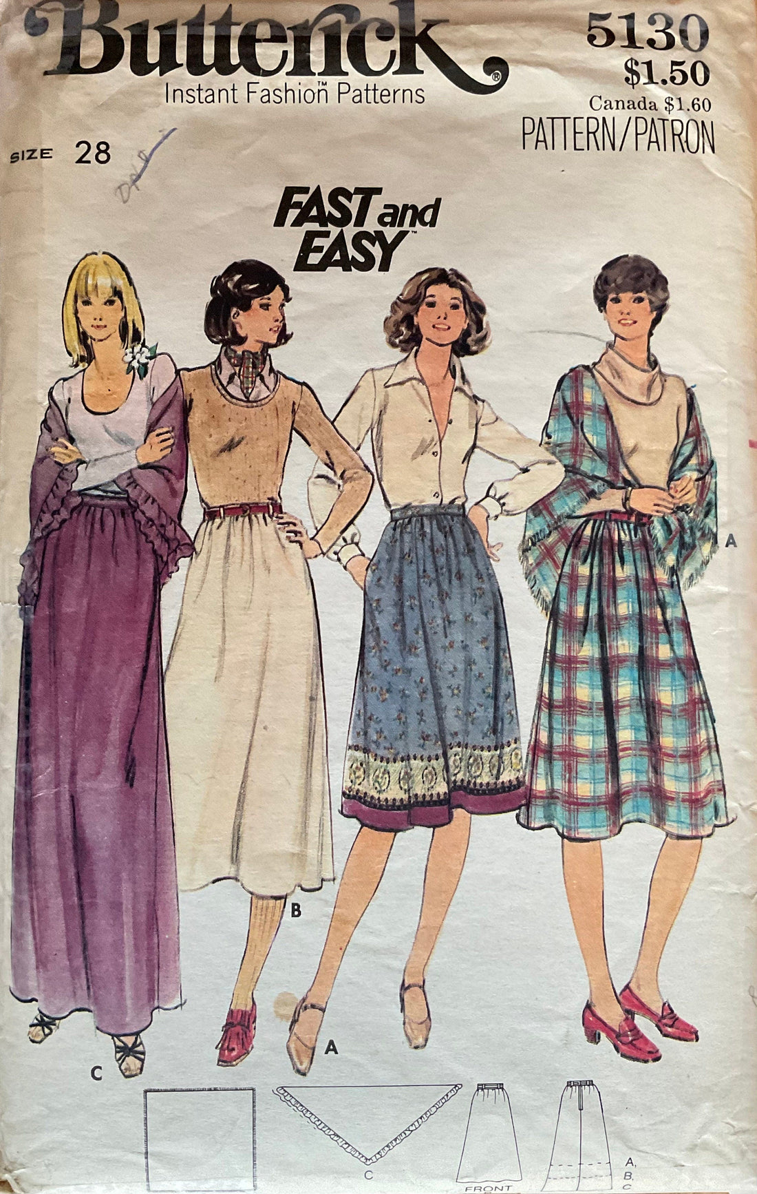 Butterick 5130 Sewing Pattern (Vintage) CUT