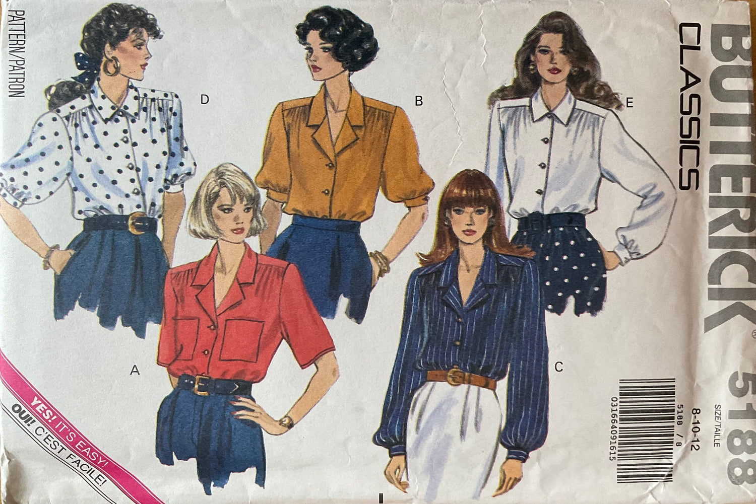 Butterick 5188 Sewing Pattern (Vintage) UNCUT