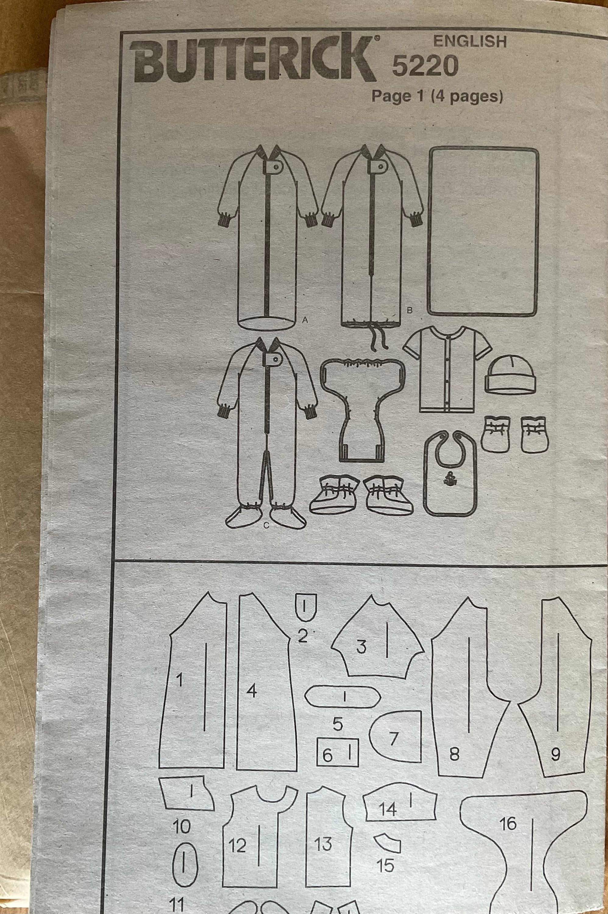 Butterick 5220 Sewing Pattern (Vintage) UNCUT/CUT