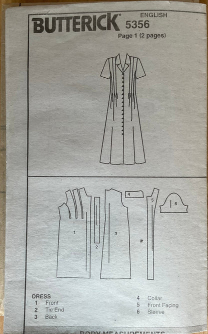 Butterick 5356 Sewing Pattern (Vintage) CUT
