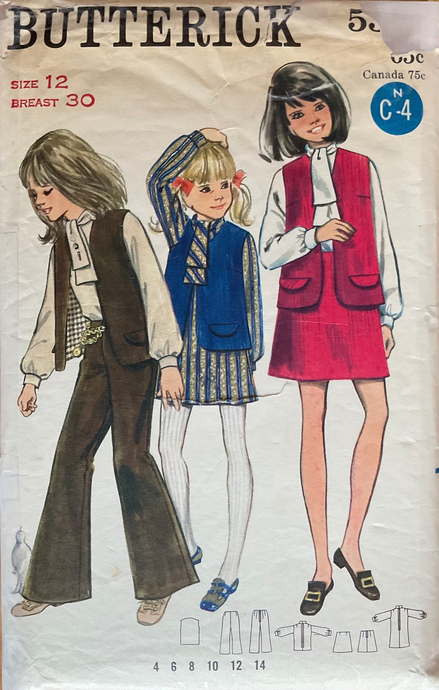 Butterick 5379 Sewing Pattern (Vintage) CUT