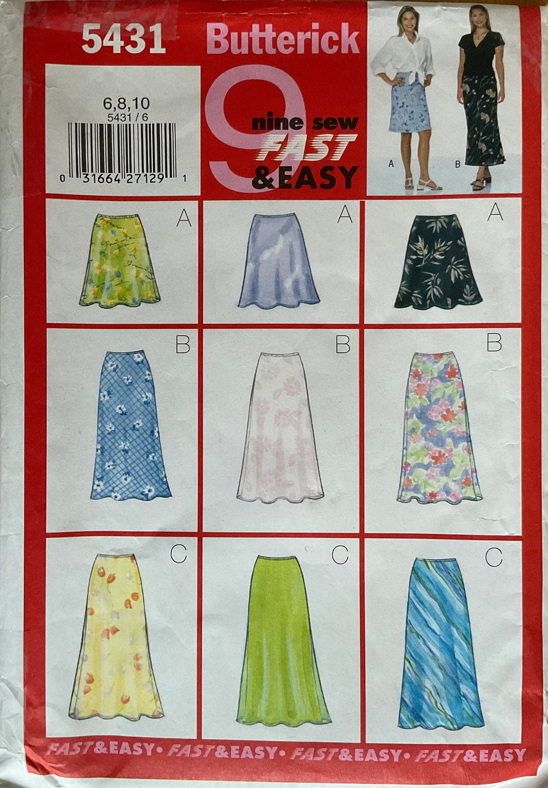 Butterick 5431 Sewing Pattern (Vintage) CUT