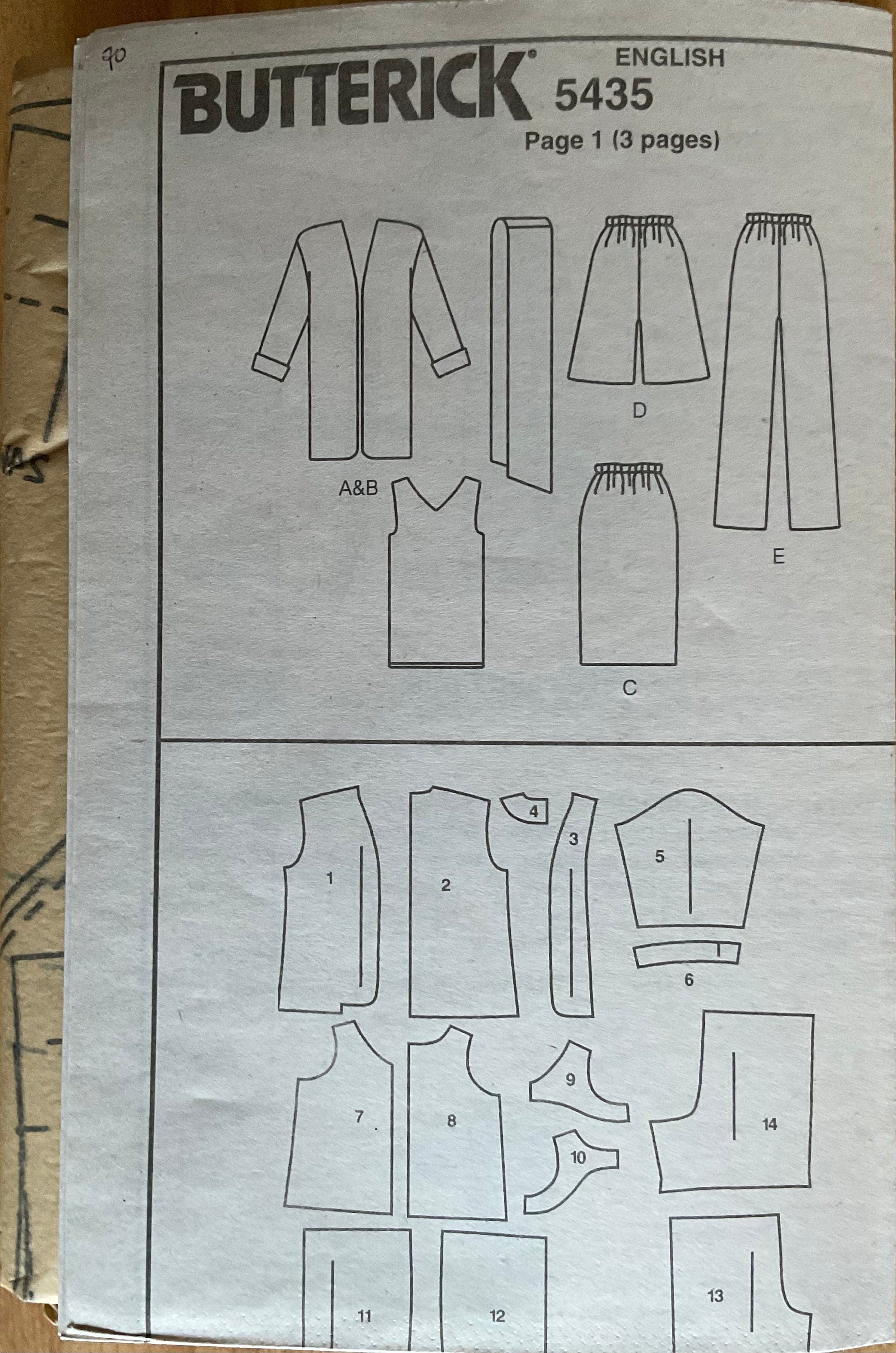 Butterick 5435 Sewing Pattern (Vintage) UNCUT