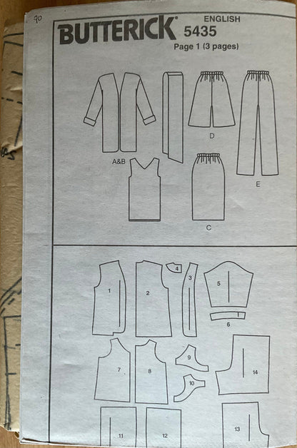 Butterick 5435 Sewing Pattern (Vintage) UNCUT