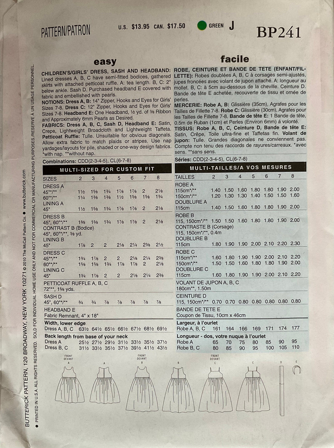 Butterick 5458 Sewing Pattern (Vintage) UNCUT