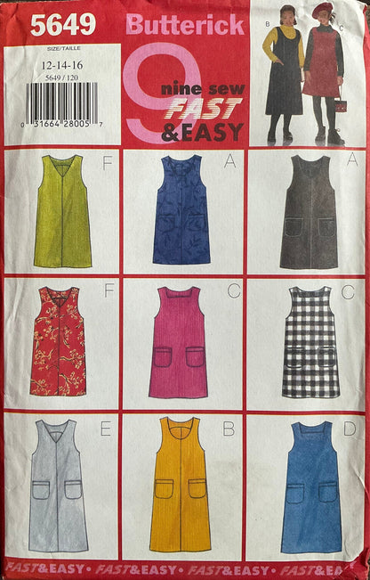 Butterick 5649 Sewing Pattern (Vintage) UNCUT