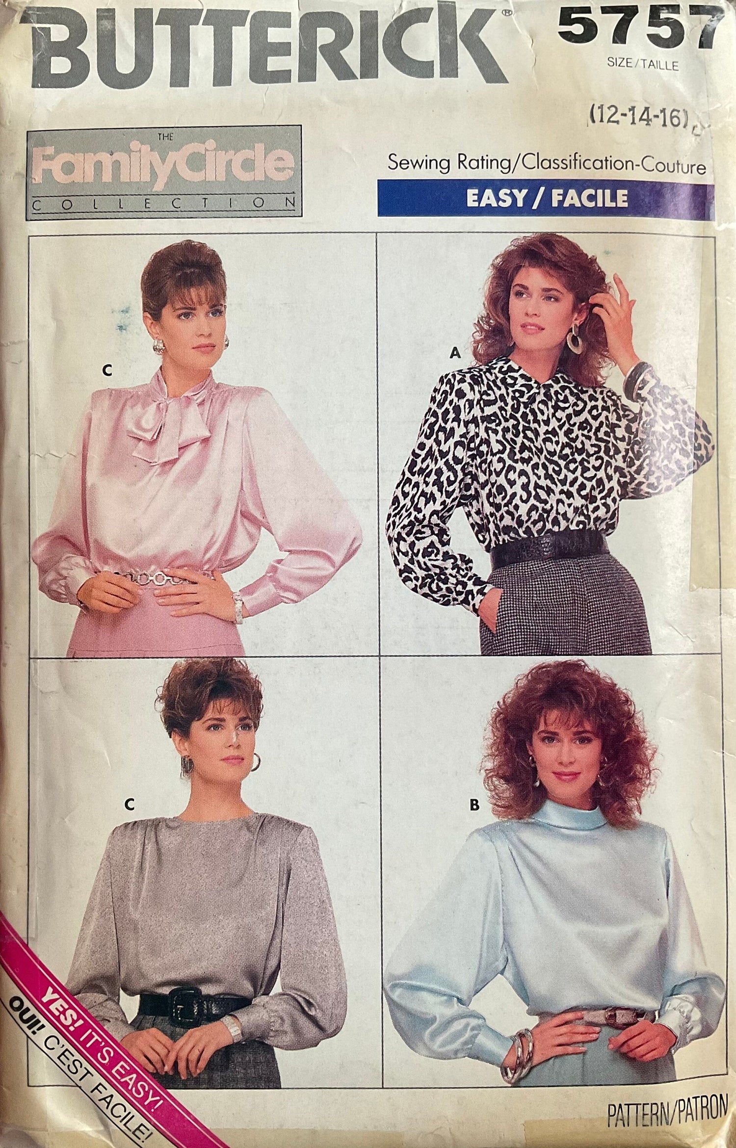 Butterick 5757 Sewing Pattern (Vintage) UNCUT