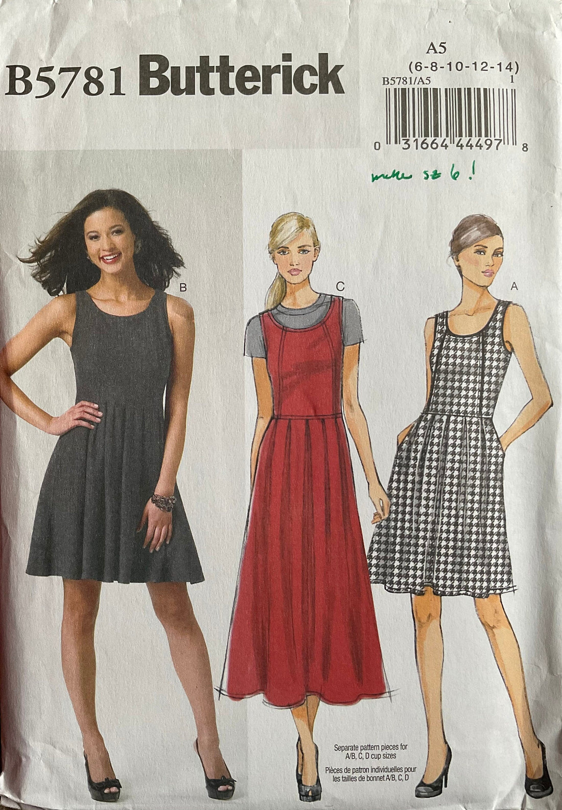 Butterick 5781 Sewing Pattern (Vintage) CUT