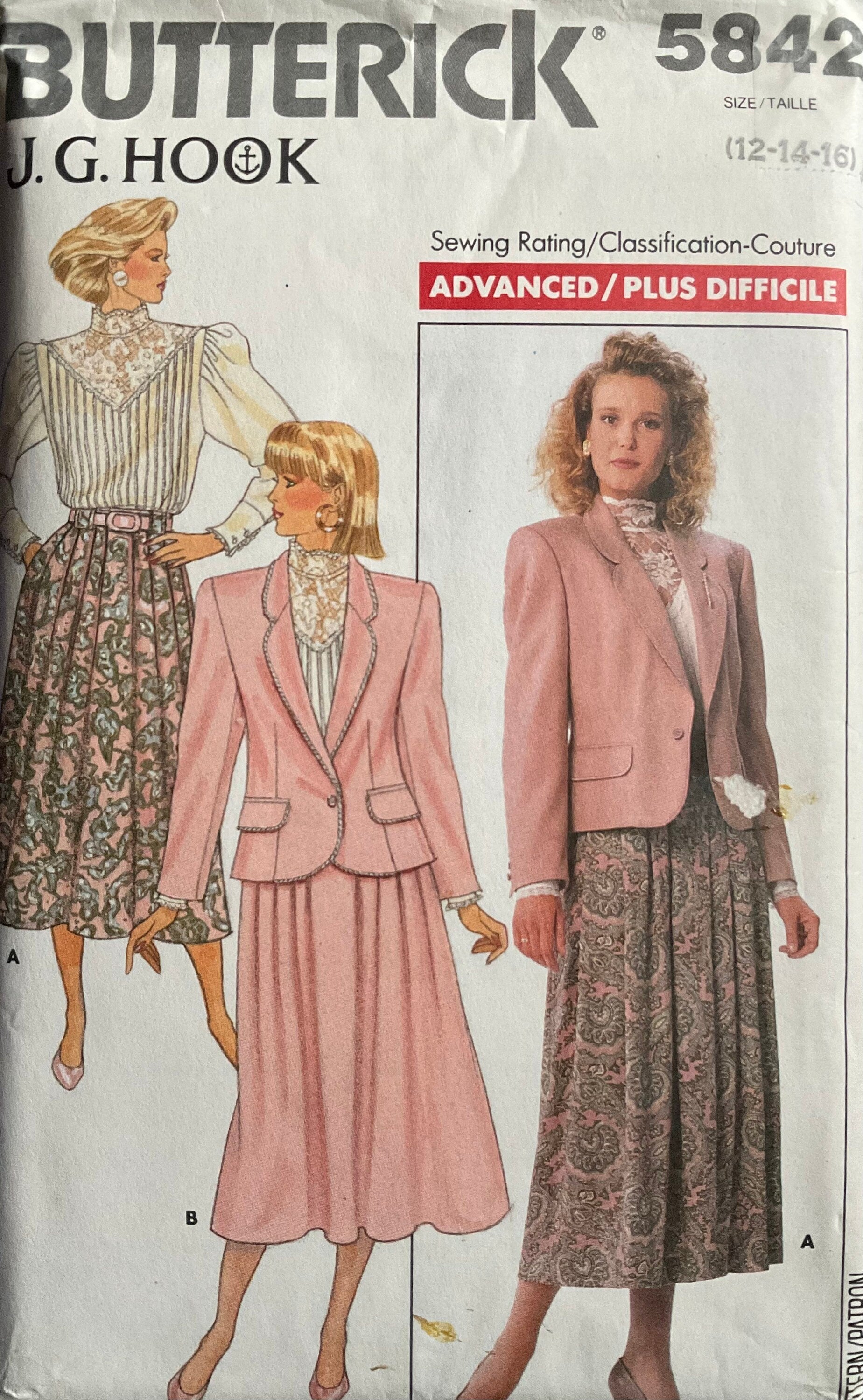 Butterick 5842 Sewing Pattern (Vintage) CUT