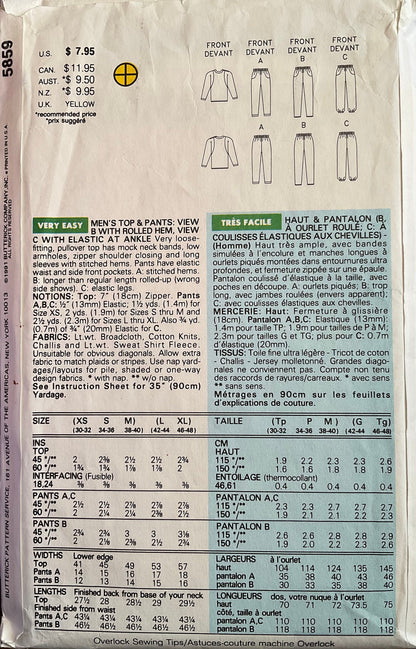Butterick 5859 Sewing Pattern (Vintage) CUT