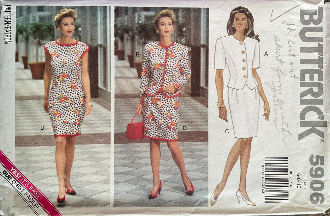Butterick 5906 Sewing Pattern (Vintage) CUT