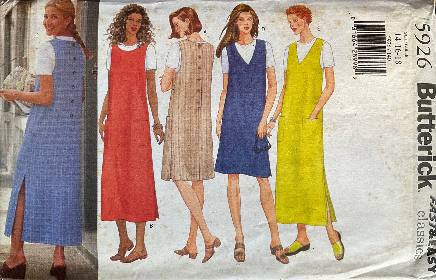 Butterick 5926 Sewing Pattern (Vintage) UNCUT