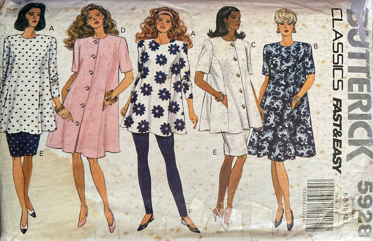 Butterick 5928 Sewing Pattern (Vintage) CUT