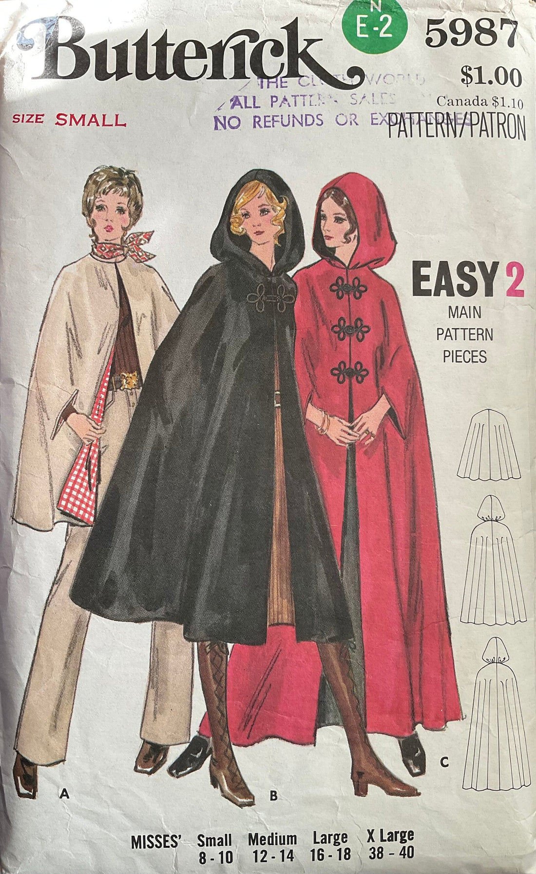 Butterick 5987 Sewing Pattern (Vintage) CUT