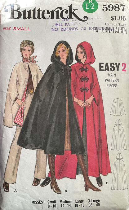 Butterick 5987 Sewing Pattern (Vintage) CUT