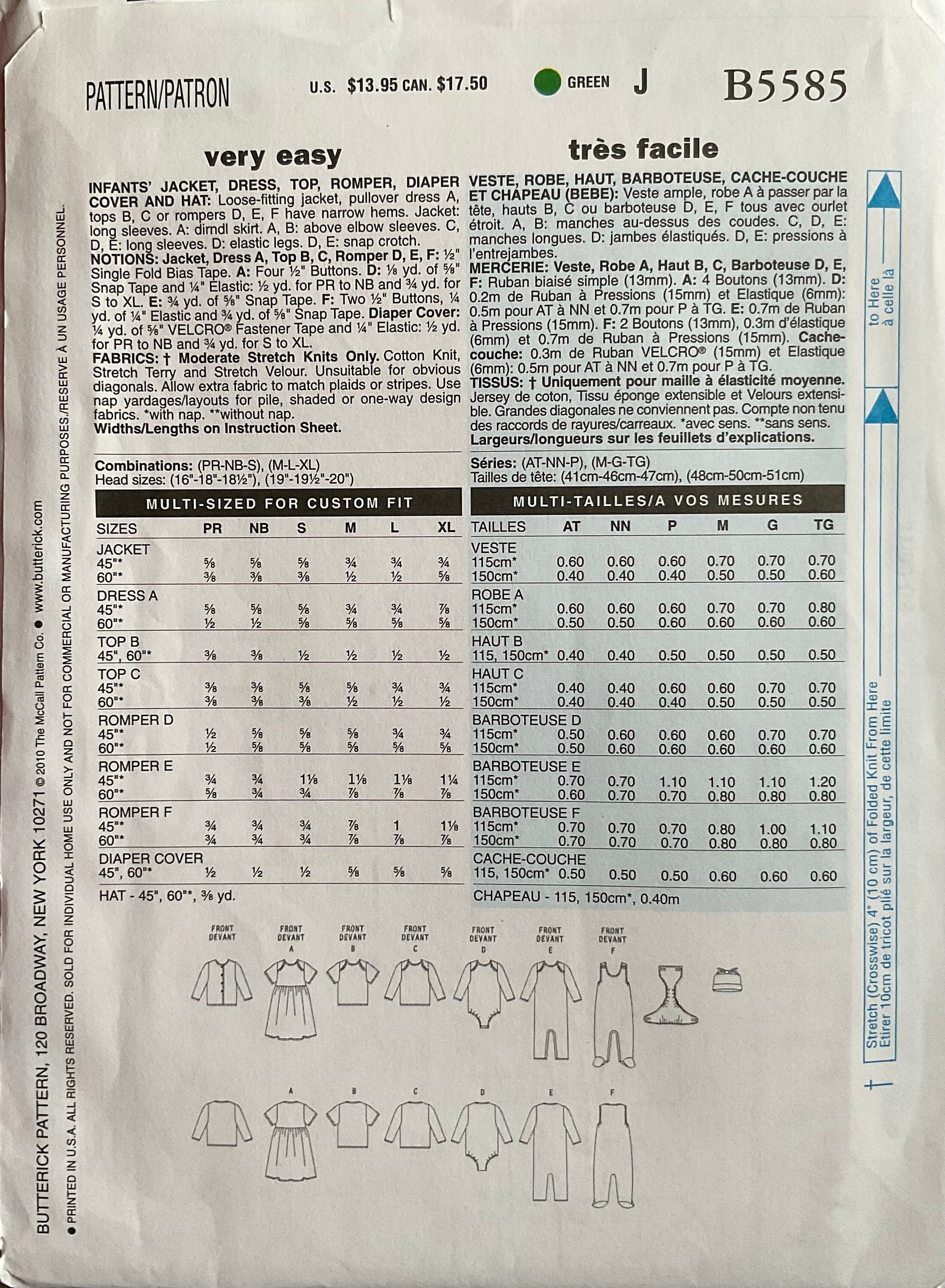Butterick 5585 Sewing Pattern (Vintage) UNCUT
