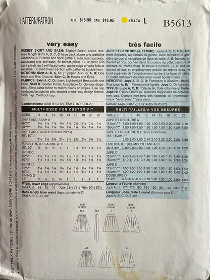Butterick 5613 Sewing Pattern (Vintage) CUT