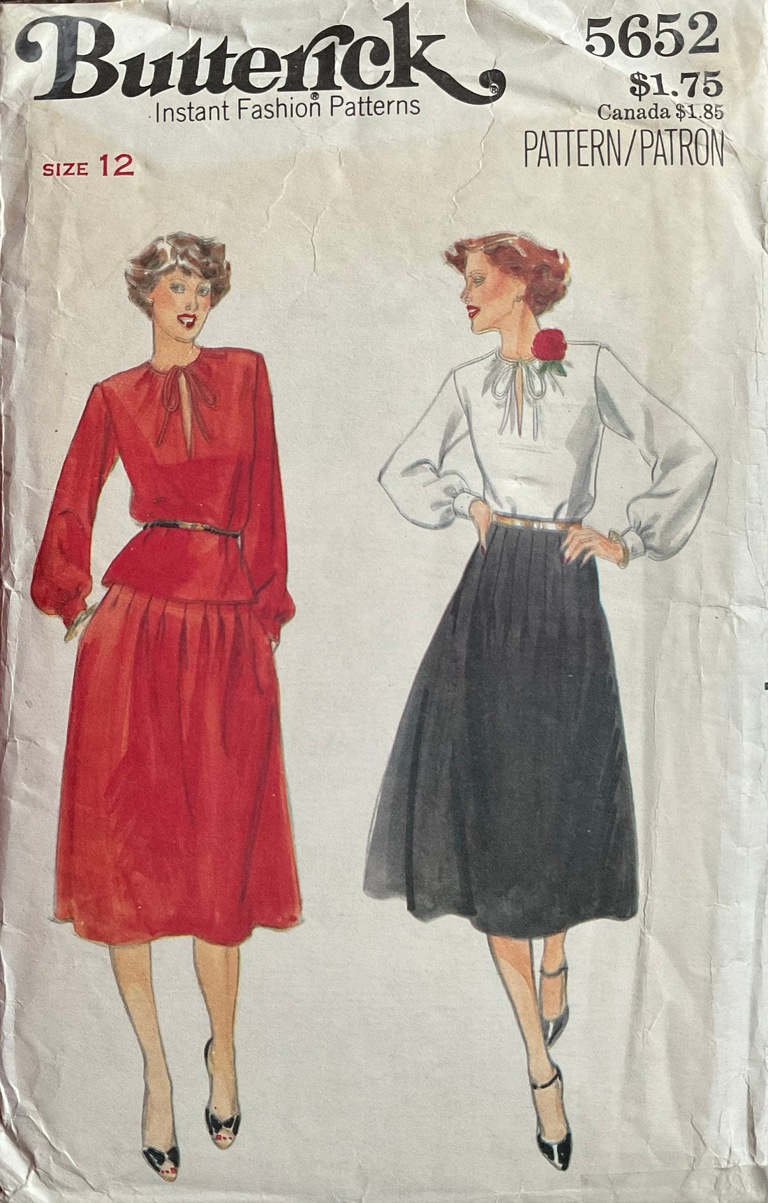 Butterick 5652 Sewing Pattern (Vintage) CUT