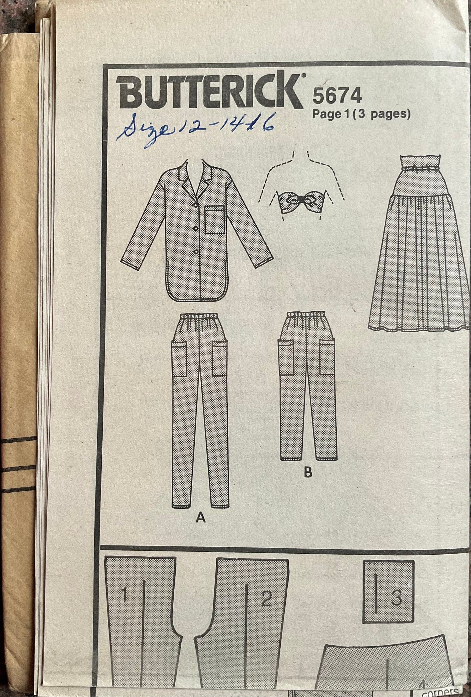Butterick 5674 Sewing Pattern (Vintage) UNCUT