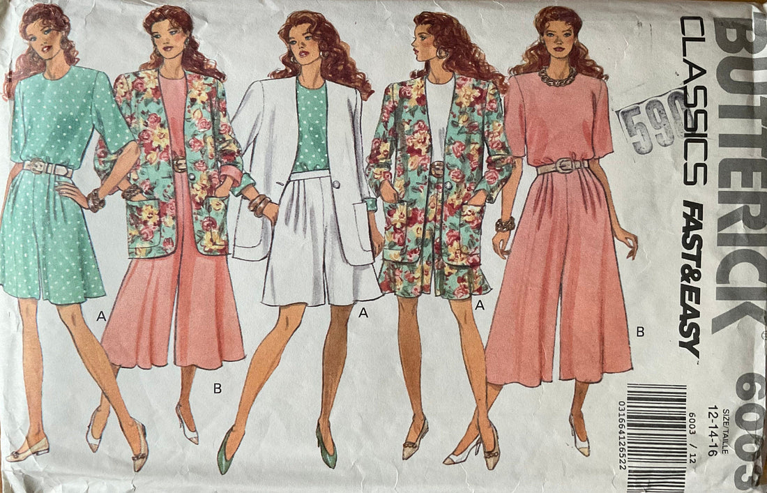 Butterick 6003 Sewing Pattern (Vintage) CUT