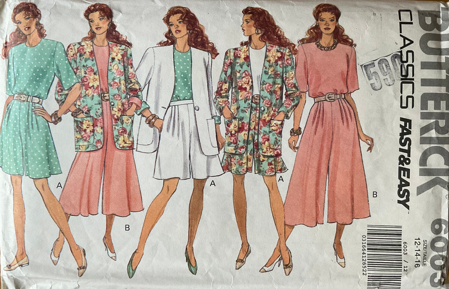 Butterick 6003 Sewing Pattern (Vintage) CUT