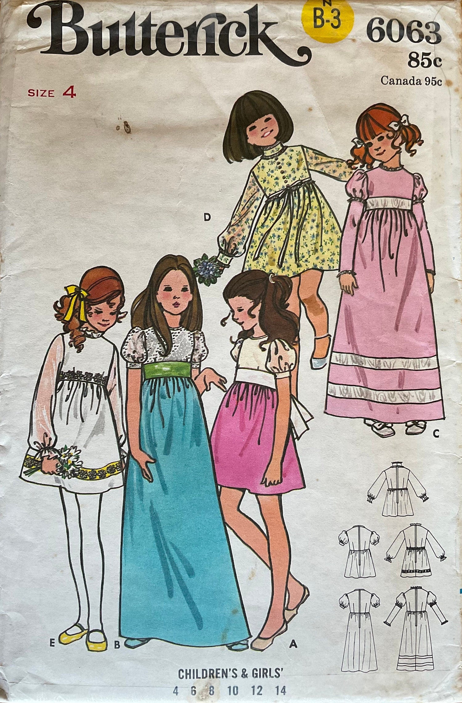 Butterick 6063 Sewing Pattern (Vintage) CUT