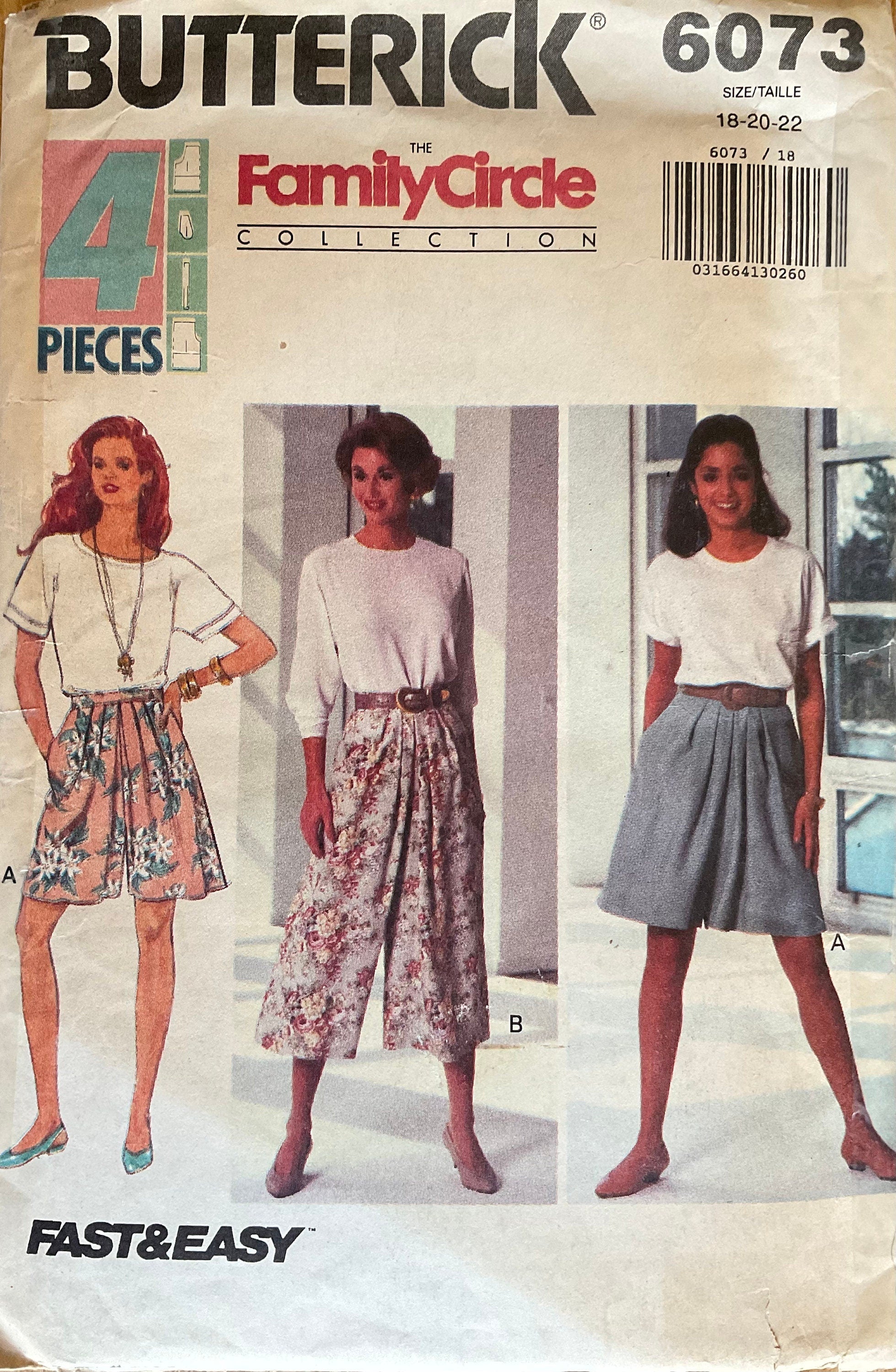 Butterick 6073 Sewing Pattern (Vintage) UNCUT