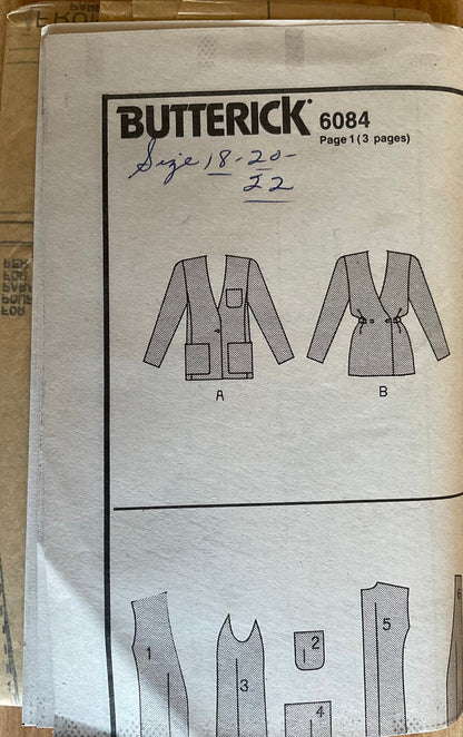 Butterick 6084 Sewing Pattern (Vintage) UNCUT