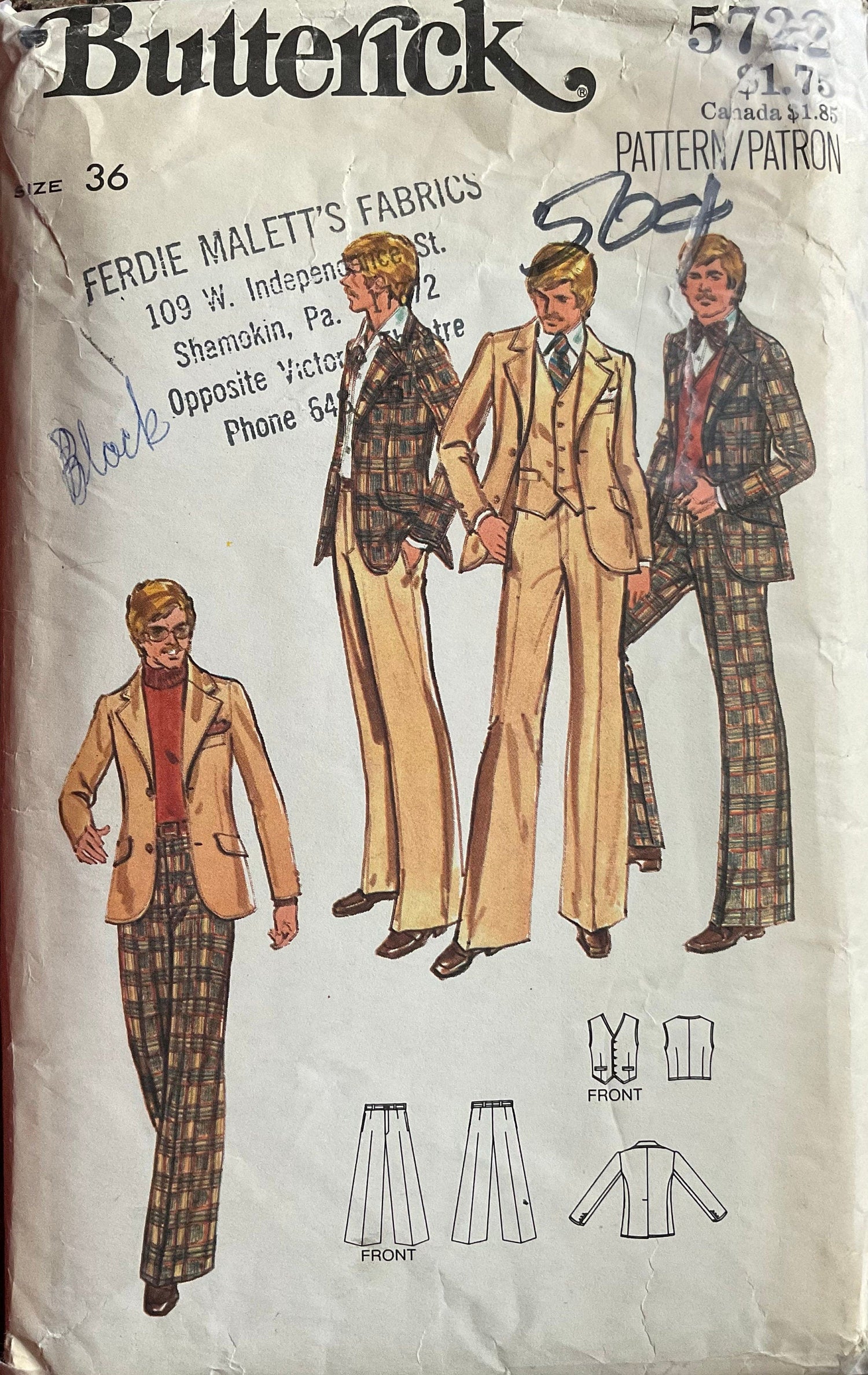 Butterick 5722 Sewing Pattern (Vintage) CUT