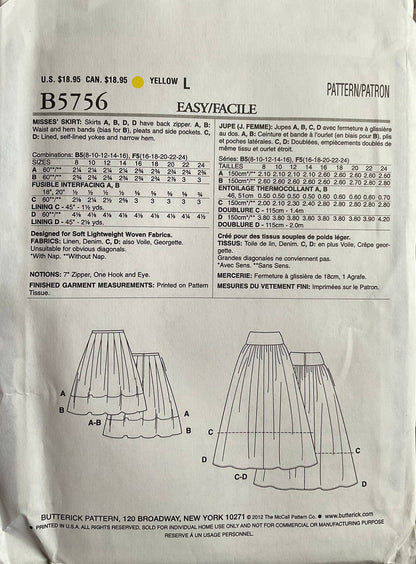 Butterick 5756 Sewing Pattern (Vintage) UNCUT
