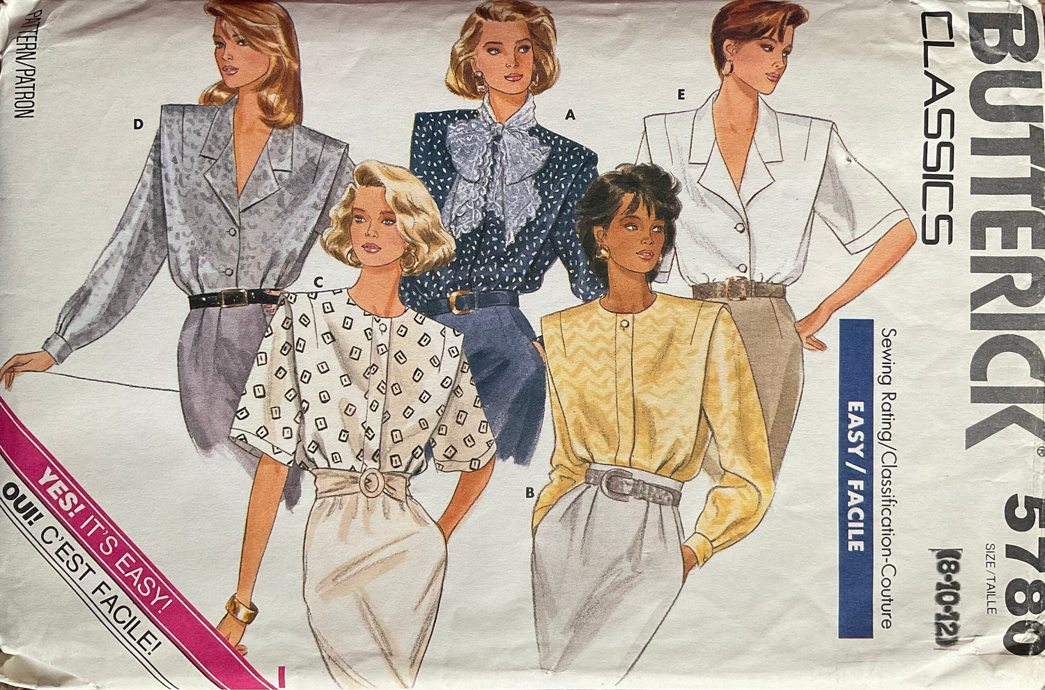 Butterick 5780 Sewing Pattern (Vintage) CUT