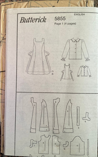 Butterick 5855 Sewing Pattern (Vintage) UNCUT