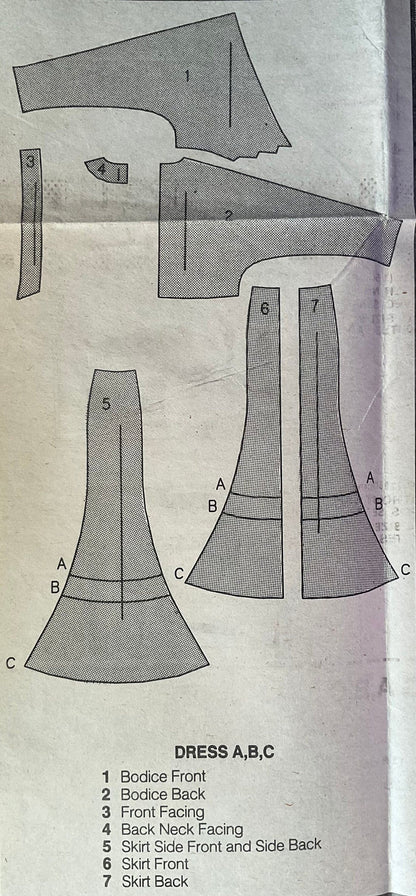 Butterick 5884 Sewing Pattern (Vintage) CUT