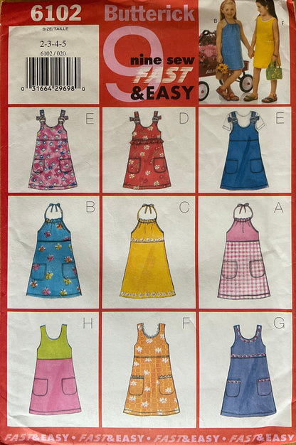 Butterick 6102 Sewing Pattern (Vintage) CUT
