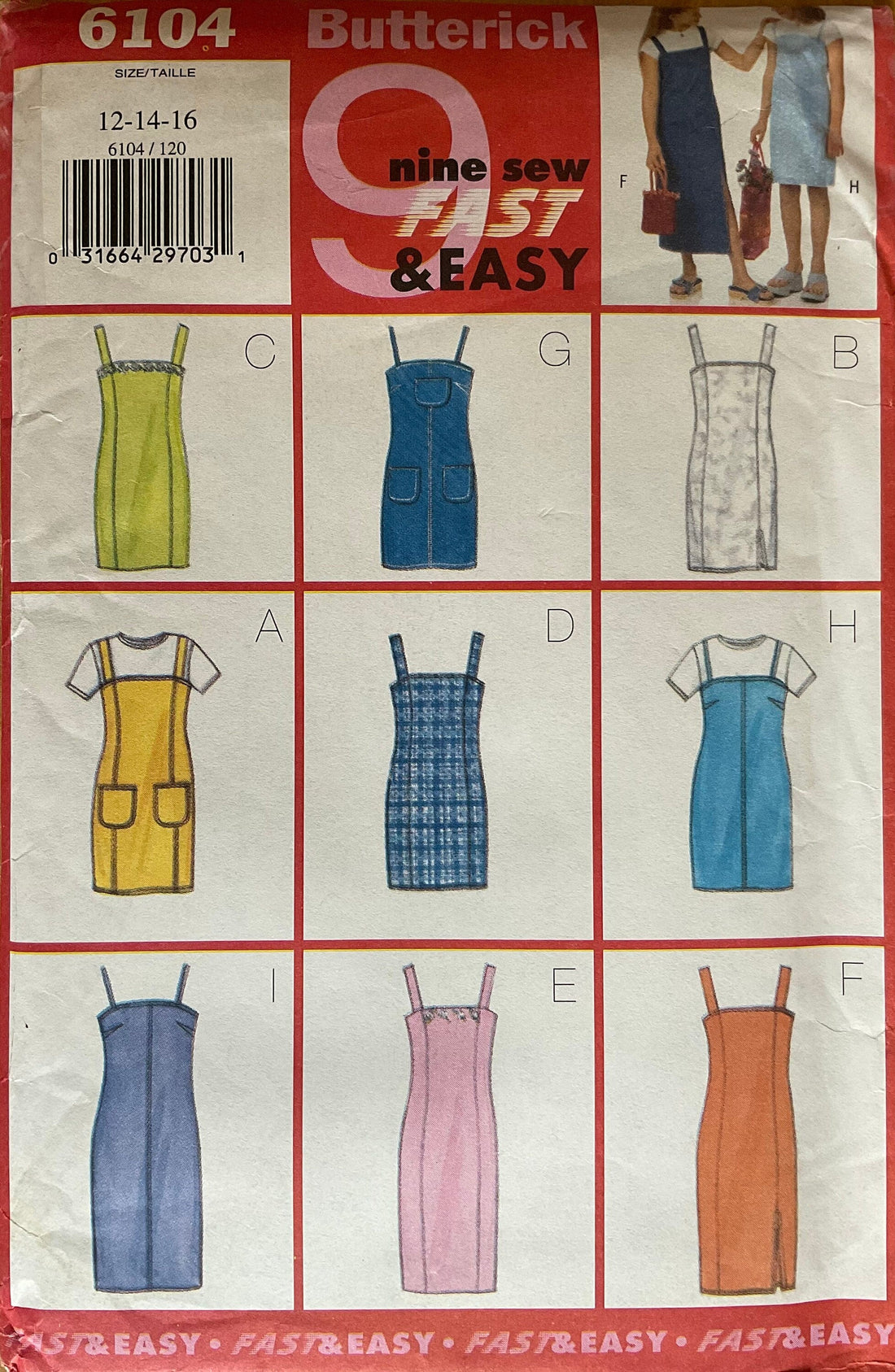 Butterick 6104 Sewing Pattern (Vintage) UNCUT