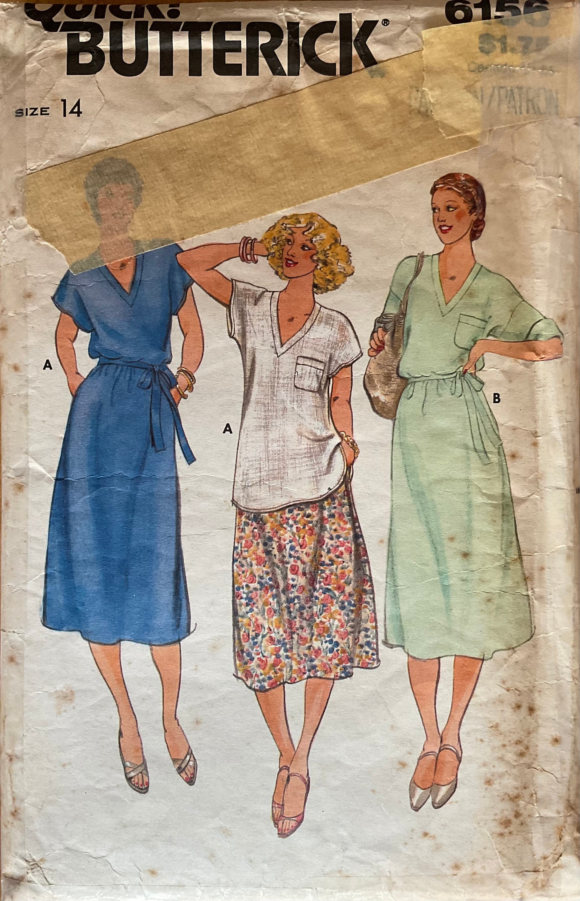 Butterick 6156 Sewing Pattern (Vintage) CUT
