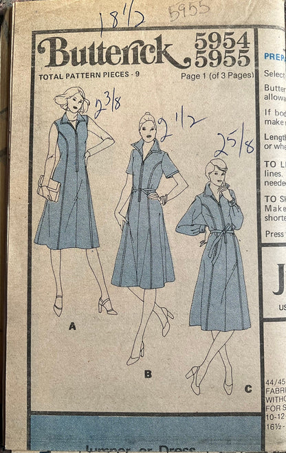 Butterick 5954 Sewing Pattern (Vintage) UNCUT