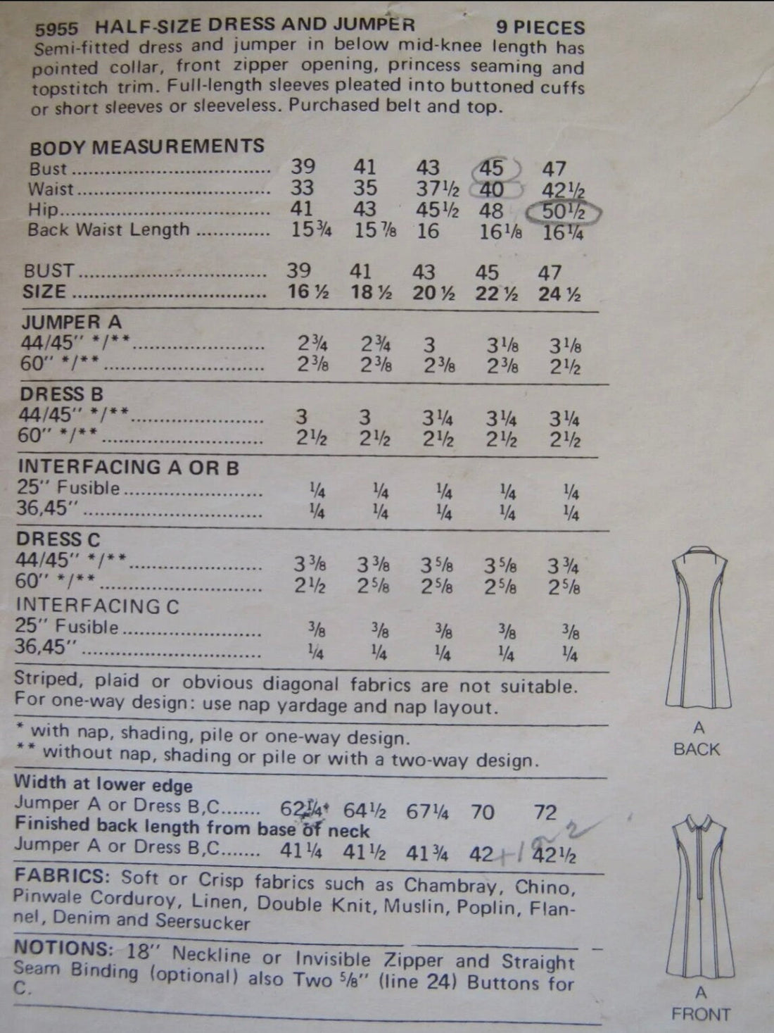 Butterick 5954 Sewing Pattern (Vintage) UNCUT